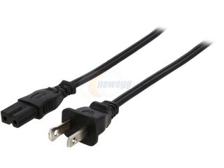 Open Box: Rosewill RCPC 14018   10 Foot 18 AWG 2 Slot AC Power Cord / Cable for Laptops & Notebooks (C7/1 15P)   Black