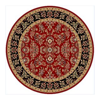 Safavieh Lyndhurst Red and Black Round Indoor Machine Made Area Rug (Common: 5 x 5; Actual: 63 in W x 63 in L x 0.42 ft Dia)