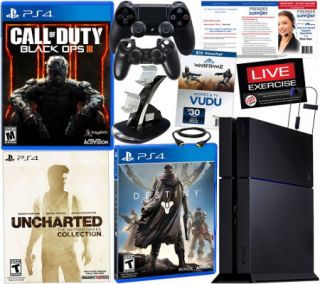 Sony PS4 500GB UnchartedBundle w/ Call of Duty Black Ops 3 & Tech Support —