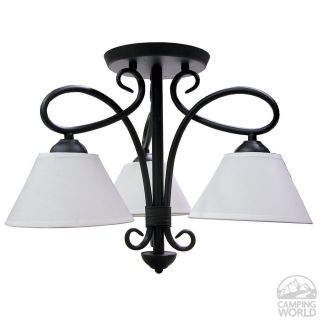 Three Arm Dinette with Cream Cone Shades   ITC 34150 SS96BEY00 DB   Light Fixtures