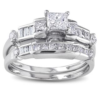 Miadora 14k White Gold 1ct TDW Diamond Bridal Ring Set (H I, I1
