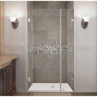 Aston Nautis 35 in. x 72 in. Frameless Hinged Shower Door in Chrome with Clear Glass SDR985 CH 35 10