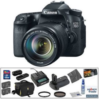 Canon EOS 70D DSLR Camera with 18 135mm Lens Deluxe Kit