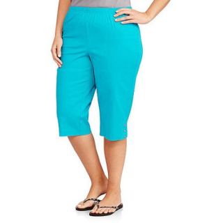 Just My Size Women's Plus Size Pull On 17in Stretch Capri with Bling Details