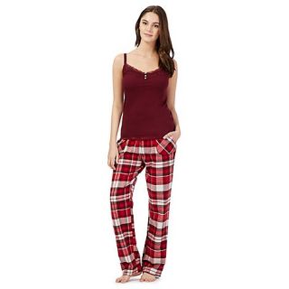 Gorgeous DD+ Red checked DD G cami and bottoms pyjama set