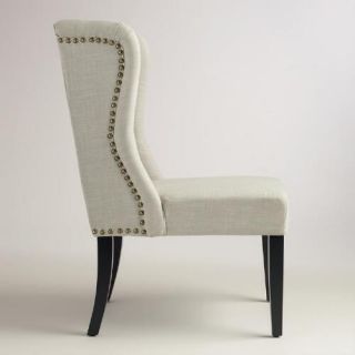 Natural Linen Tufted Delilah Wingback Chair