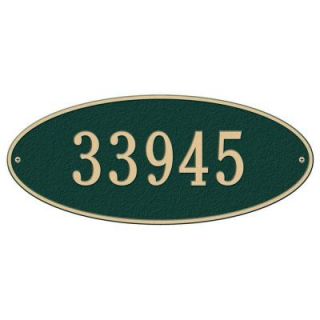 Whitehall Products Madison Estate Oval Green/Gold Wall 1 Line Address Plaque 4009GG