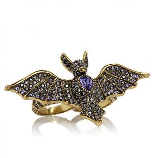 Heidi Daus "Batty For You" Crystal Accented 2 Finger Ring   7602750