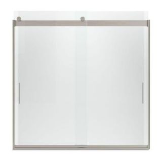 KOHLER Levity 59 3/4 in. x 57 1/4 in. Semi Framed Sliding Tub/Shower Door with Crystal Clear Glass in Nickel K 706001 L MX