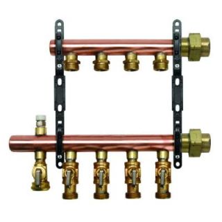 1/2 in. PEX x 1 in. Trunk 6 Circuit Copper Compression Manifold with 12 Adapters RP3M2B1T 6