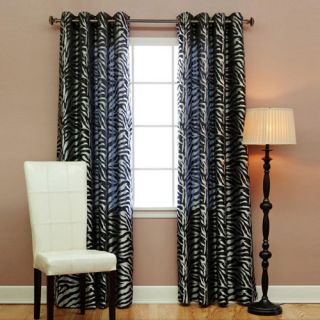Aurora Home Zebra Jacquard Grommet 84 inch Room Darkening Curtain Pair