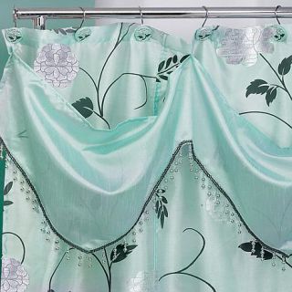 Avanti Shower Curtain with Beaded Valance   Aqua   7936043