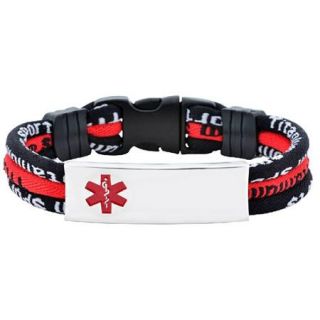 Hope Paige Titanium Sport Bracelet Black/Red (5 5.75")   Medical ID