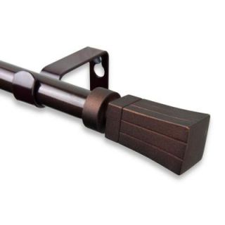 Rod Desyne 48 in.   84 in. Telescoping 5/8 in. Curtain Rod Kit in Cocoa with Flare Finial 5711 487