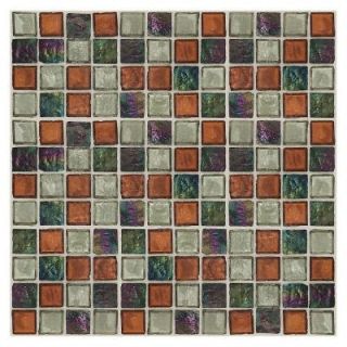 Daltile Egyptian Glass Amber Medley 12 in. x 12 in. x 6 mm Glass Face Mounted Mosaic Wall Tile EG3611PM1P