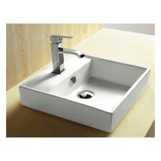 Caracalla Ceramica Square Single Hole Self Rimming Bathroom Sink with