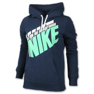 Womens Nike Club Stacked Pullover Hoodie   545560 413