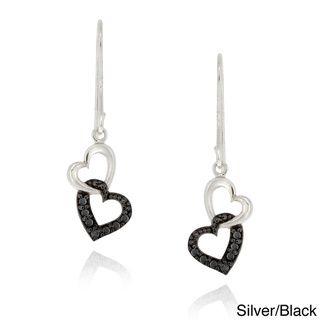 DB Designs Sterling Silver Diamond Accent Interlocking Hearts Dangle