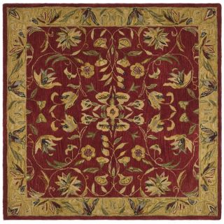 Safavieh Anatolia Burgundy and Gold Square Indoor Tufted Area Rug (Common: 6 x 6; Actual: 72 in W x 72 in L x 0.5 ft Dia)