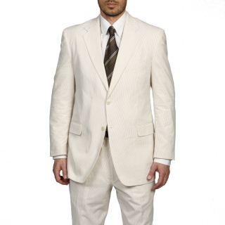 Adolfo Mens Tan/ White Seersucker Suit   Shopping   Big