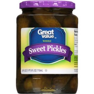 Great Value: Sweet Whole Pickles, 24 Oz