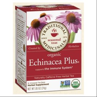 Cold & Flu Organic Echinacea Plus Tea Traditional Medicinals 16 Bag