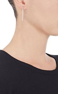 Jennifer Meyer White Diamond Long Bar Earrings