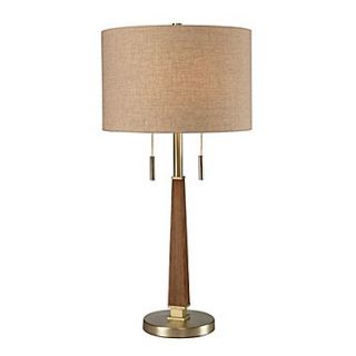 Dimond Lighting Jorgenson 582D24409 33 Incandescent Table Lamp, Wood/Satin Brass