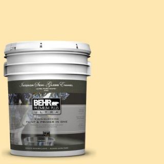 BEHR Premium Plus Ultra 5 gal. #330A 3 Lively Yellow Semi Gloss Enamel Interior Paint 375405