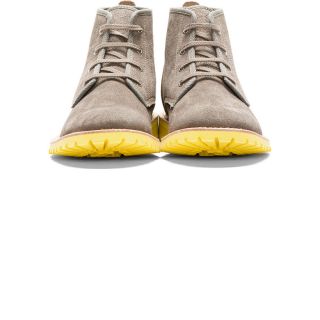 Junya Watanabe Grey & Beige Lace Up Ankle Boots
