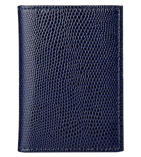 ASPINAL OF LONDON   Double fold leather lizard embossed card holder