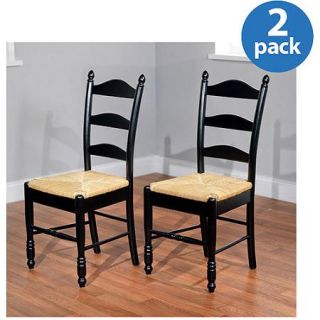 Ladder Back Rush Seat Chairs   Set of 2, Multiple Colors
