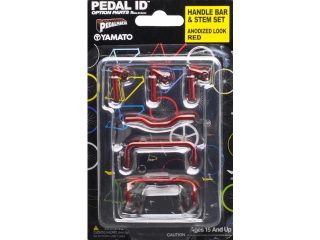 Pedal Id 1:9 Scale Bicycle: Handle Bar & Stem Set: Anodized Look Red