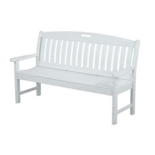 POLYWOOD Nautical 60 in. White Patio Bench NB60WH