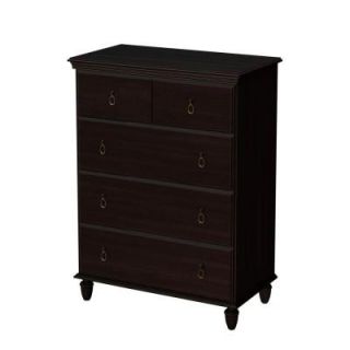 South Shore Furniture Moonlight 42 1/2 in. x 31 1/2 in. 4 Drawer Chest in Dark Mahogany 3716034