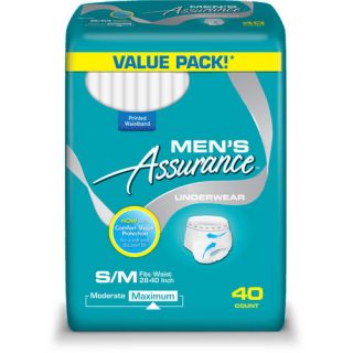 Assurance for Men Maximum Absorbency Protective Underwear, Small/Medium, 40 count