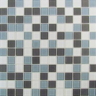 U.S. Ceramic Tile Self Adhesive Gray/Blue 12 in. x 12 in. x 5 mm Glass Mosaic Tile UWSAM233 12M