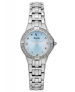 Bulova Womens Diamond Accent Stainless Steel Bracelet Watch 32mm