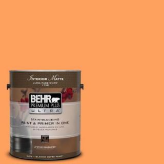 BEHR Premium Plus Ultra 1 gal. #T15 10 Clarified Orange Flat/Matte Interior Paint 175301