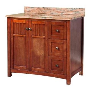 Foremost Knoxville 37 in. x 22 in. D Vanity in Nutmeg with Stone Effects in Bordeaux Vanity top KNCASEB3722D