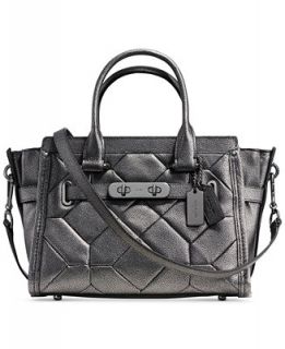 COACH SWAGGER 27 CARRYALL IN METALLIC PATCHWORK LEATHER   Handbags