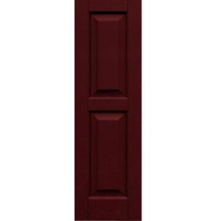 Winworks Wood Composite 12 in. x 40 in. Raised Panel Shutters Pair #650 Board and Batten Red 51240650