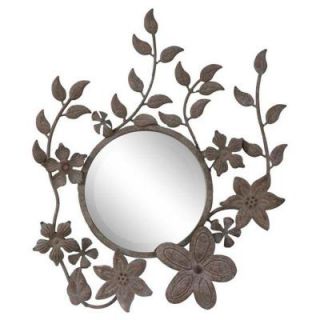Home Decorators Collection Zana 21.75 in. H x 18.5 in. W Framed Wall Mirror in Tan DISCONTINUED 1177710830