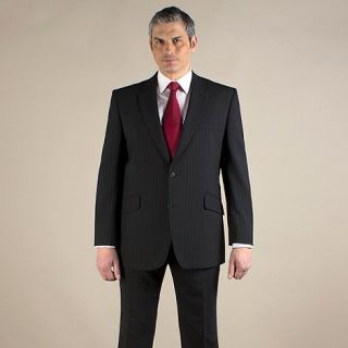 Centaur Big & Tall Black stripe 2 button washable suit jacket