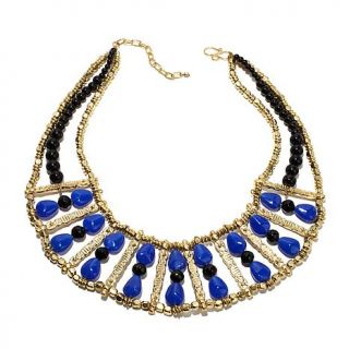 BAJALIA "Ruchi" Egyptian Style Beaded 19 1/2" Collar Necklace   7563754
