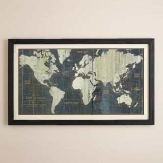 Blue Old World Map