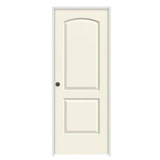 JELD WEN 30 in. x 80 in. Molded Smooth 2 Panel Arch French Vanilla Hollow Core Composite Single Prehung Interior Door THDJW137000638