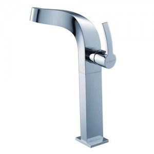 Kraus KEF 15100 PU 10CH Bathroom Faucet, Typhon Single Lever Vessel Faucet w/ Pop Up Drain   Chrome