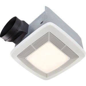 Broan QTXE150FLT Bath Fan, 150 CFM for 6" Ducts w/Light, & Night Light (Energy Star Rated)   White
