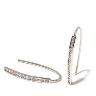 Kristin Chenoweth "Throwback" .30ct CZ Sterling Silver Curved Bar Drop Earrings   8015045
